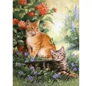 Алмазна мозаїка за номерами 40*50 "Коти" карт уп. (полотно на рамі)