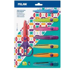 Ножиці зі змінними лезами "TM MILAN" ручка + 8лезвій, блістер