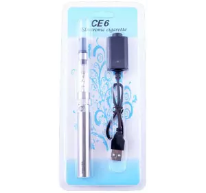 Електронна сигарета CE-6, 650 mAh (блістерна упаковка) №609-40 Silver