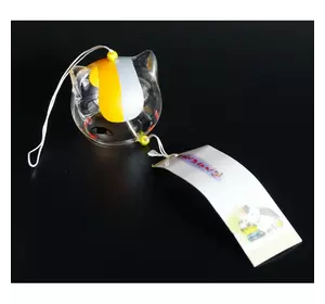 Японський скляний дзвіночок Фурін малий 7*7*6 см. Висота 40 см. Манекі Неко No2
