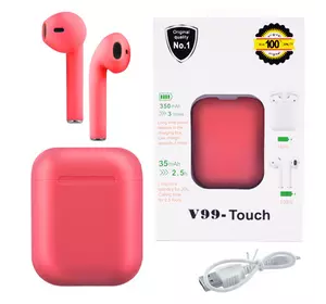 Бездротові навушники V99-Touch з кейсом, red