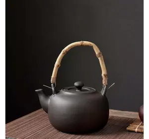Чайник з бамбуковою ручкою "Чорний міхур" 700мл. 16*13*9см.