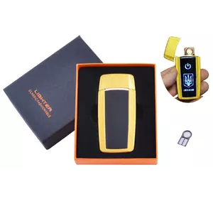 USB запальничка в подарунковій упаковці Україна (Спіраль розжарювання) №HL-56 Gold
