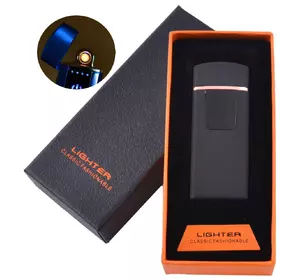 USB запальничка в подарунковій коробці LIGHTER (Спіраль розжарювання) №HL-132 Чорний матовий