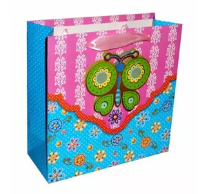 Пакет подарунковий "Метелик" Блакитний + Рожевий