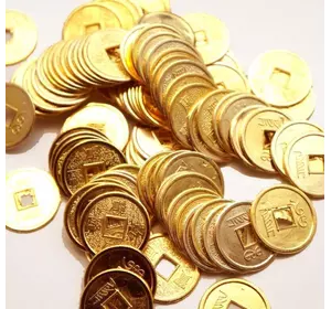 Монета d = 2 см. штучно золотой цвет 100 МОНЕТ