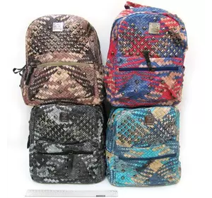 Рюкзак з кишенею "Плетіння" 31х25х15см, шкіра, mix4