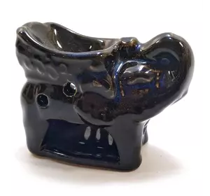 Аромалампа керамічна "Слон" чорно-синя (10х7,5х5см)