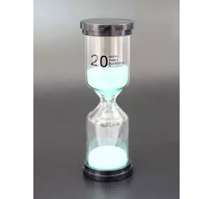 Пісочний годинник "Коло" скло + пластик 20 хвилин Бірюзовий пісок