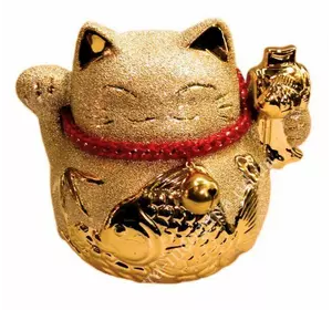 Щасливий кіт - скарбничка Манеки Неко в золоті №1