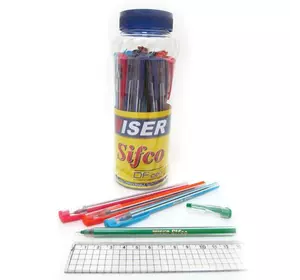 Ручка масляна Wiser "Sifco" 0,6 мм банку/30шт, корпус mix, синя