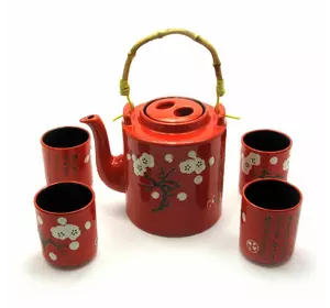 Сервиз керамический (чайник ,4 чашки)(28х16х12 см)(S086)
