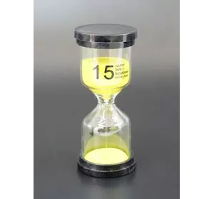 Песочные часы "Круг" стекло + пластик 15 минут Желтый песок