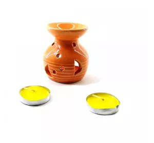 Аромалампа керамічна, подарунковий набір помаранчева (12,5х8х7,5 см)