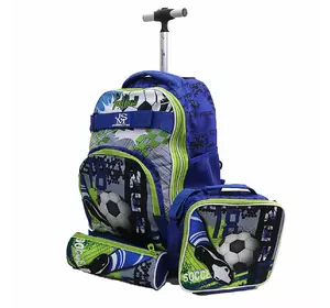 Набір рюкзак + сумка + пенал детск.на 2 колесах 3 отд "Soccer" 48х36х21см, термо сумка 23х22х8см