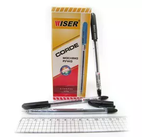 Ручка масляна Wiser "Corde" 0,7 мм, чорна