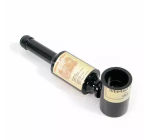 Трубка для куріння "Винна пляшка" чорна (8х1,5х2 см)