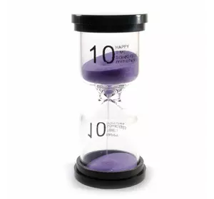 Годинник пісковий (10 хвилин) "Фіолетовий пісок" (10х4,5х4,5 см)