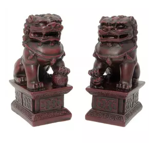 Китайські леви пара кам'яна крихта коричневі (10,5х6,5х4,5 см)