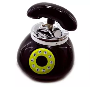 Попільничка з кришкою керамічна "Телефон" чорна (12,5х11,5х13 см)
