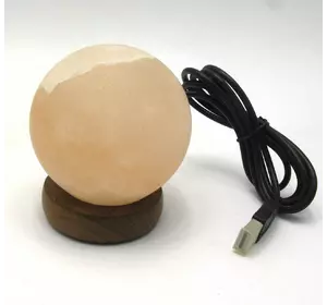 Соляна лампа USB "Куля" (S-02)(10х8х8 см)(12 шт ящ.)(Гімалайська сіль)