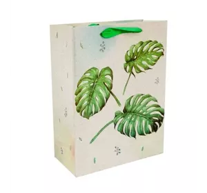 Пакет подарочный картонный "Листья" №1