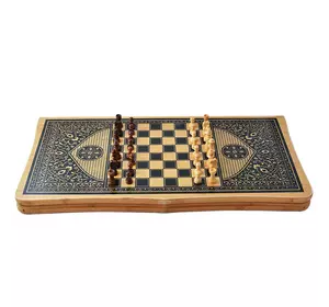 Ігровий набір 3в1 нарди і шахи та шашки (62х62 см) В6535