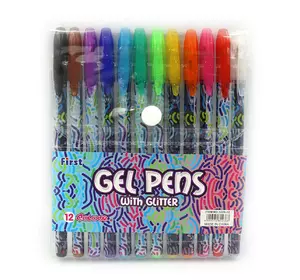 Набір гелевих ручок глиттер "Gel pens" 12шт., PVC