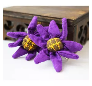 Сережки ганчірні Квітка фіолетовий