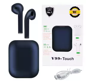 Бездротові навушники V99-Touch з кейсом, navy blue