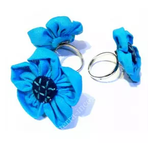 Кільце ганчіркові "Квітка" Блакитне