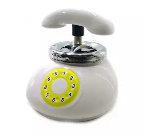 Попільничка з кришкою керамічна "Телефон" біла (12,5х11,5х13 см)