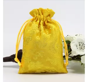 Мешочек сатиновый с орнаментом Желтые драконы