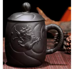 Чашка "Парний дракон" чорна 400 мл. 12*9*14см.