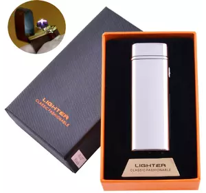 Електроімпульсна запальничка в подарунковій коробці LIGHTER (USB) №HL-127 Silver