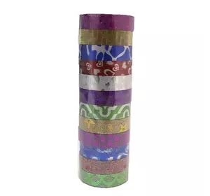 Скотч декоративний плівка "Візерунок" з напиленням 1,2 см*2,7 м 12pc/tub, mix