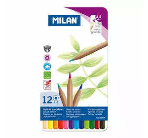 Набір кольорових олівців шестиугольн. у мет. футлярі ТМ "MILAN" 12шт., D3,5mm