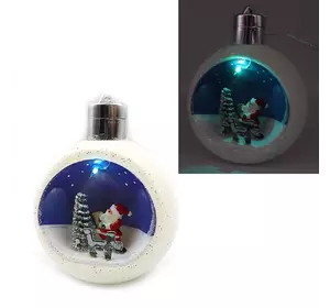 Ялинкова куля LED 3D картинка "Різдвяний" 12х9,5х7см, 1шт/етик.