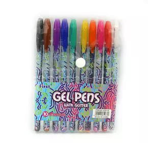 Набір гелевих ручок глиттер "Gel pens" 10шт., PVC