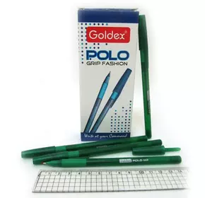 Ручка масляна Goldex Polo grip Fashion Індія Green 1,0 мм з грипом