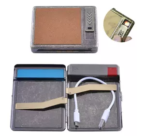 Портсигар подарунковий з USB запальничкою (Спіраль розжарювання, 20 сигарет) №HL-8001-3