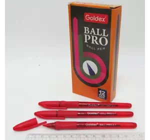 Ручка масляна Goldex Ball pro #1201 Індія Red 0,7 мм з грипом