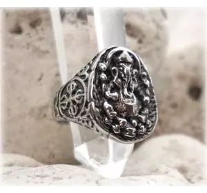 Перстень "Boho" нержавіюча сталь розмір 20 - 22 Ганеш у колі