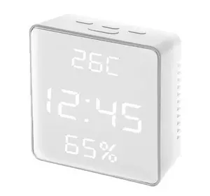 Годинник мережевий VST-887Y-6, білий, температура, вологість, USB