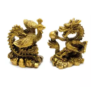 Дракон и Феникс каменная крошка (дракон 8х7х4,5 см,феникс 8х6,5х5 см)