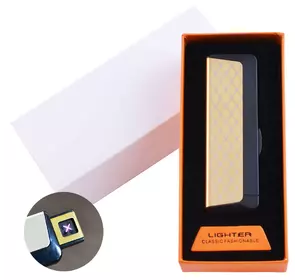 Електроімпульсна запальничка в подарунковій упаковці Абстракція (Подвійна блискавка, USB) №HL-61-3