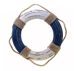 Рятувальний круг дерев'яний синій (d-24,5 см h-2.5 см)
