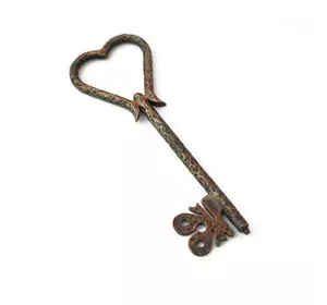 Ключ Серце для ритуалу "Відливка воском" 6*0,5*17,5см. 105