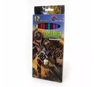 Олівці пластик. "Motocross" 12кол, в картоні, європ J. Otten
