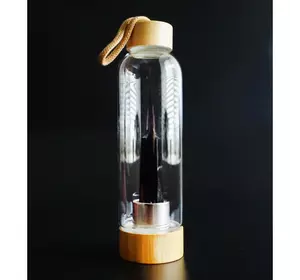 Пляшка для води з кристалом 550мл. Обсидіан